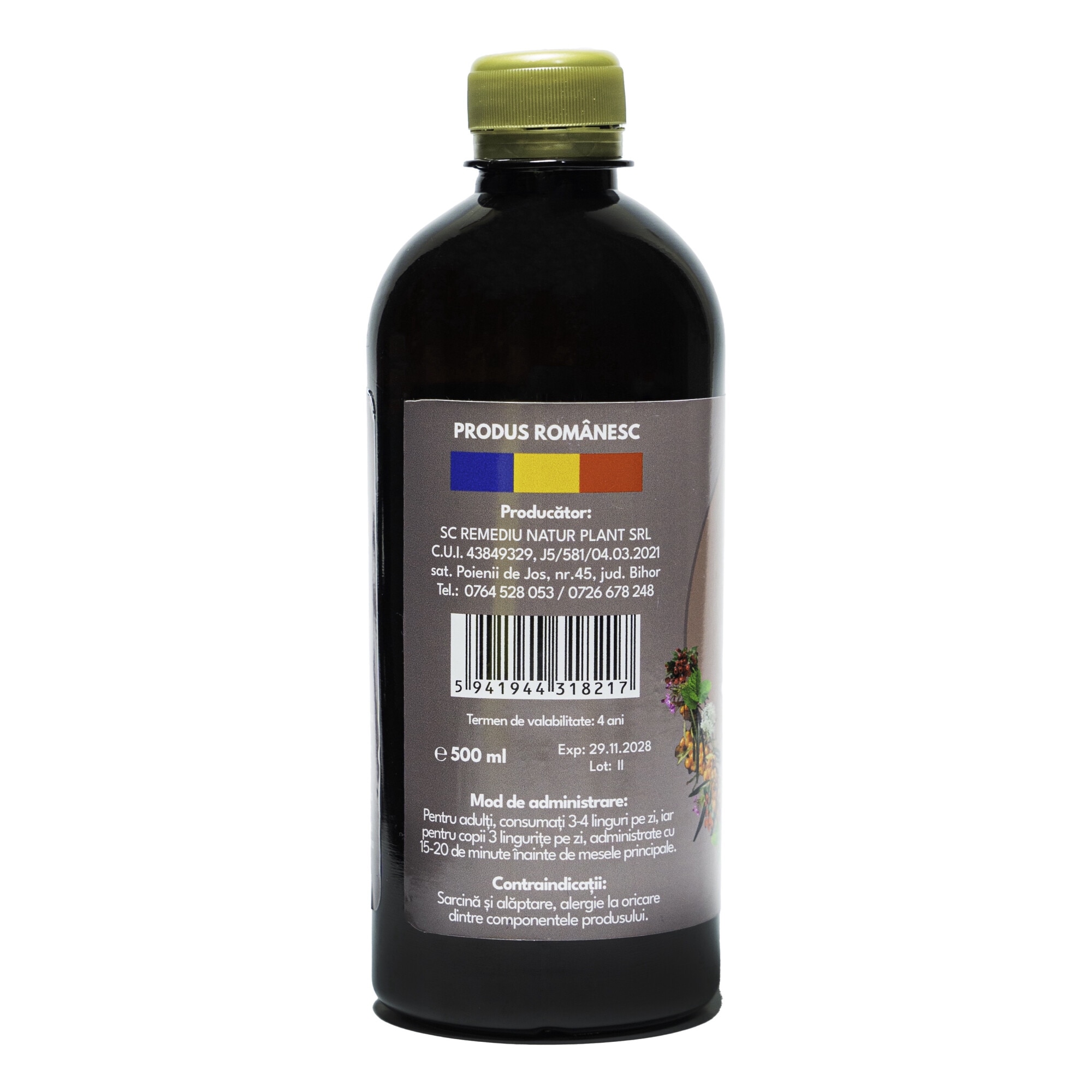 Bitter Suedez 500ml, Remediu Plant, extract hidroalcoolic din 32 plante,  lichid, pentru uz intern i extern - eMAG.ro