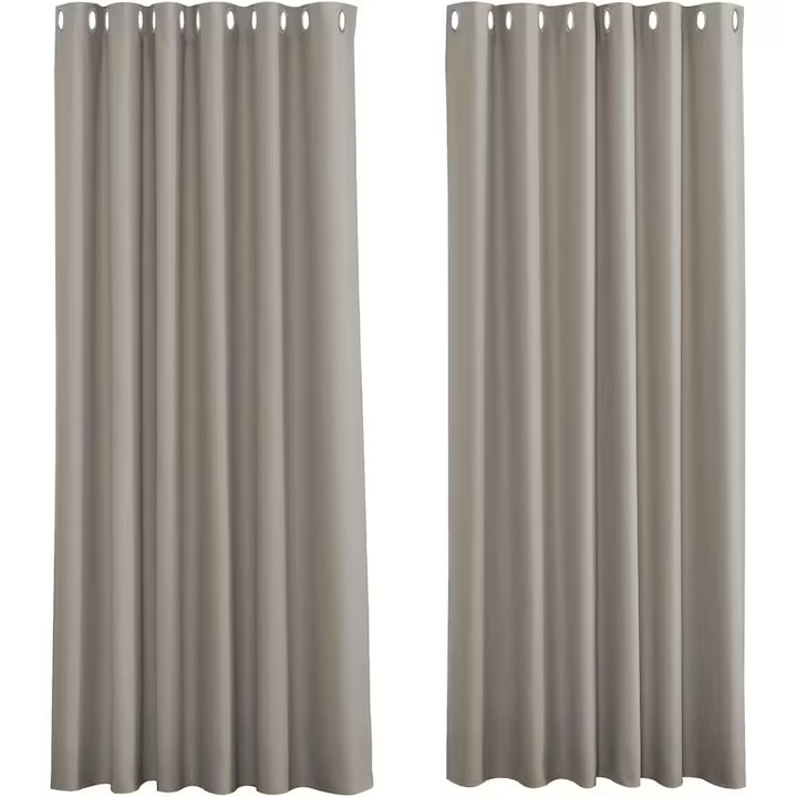 2 db PONY DANCE függöny szett, gyűrűkkel, átlátszatlan, hővédelem, 106 x 158 cm, gyöngybarna