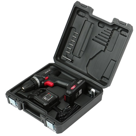Masina de gaurit si insurubat (bormasina) cu acumulator 14.4V 1.3Ah Li-Ion Steinhaus Start, PRO-CD144B, 20Nm, 550 RPM, mandrina rapida 10mm, 7 accesorii, cutie plastic