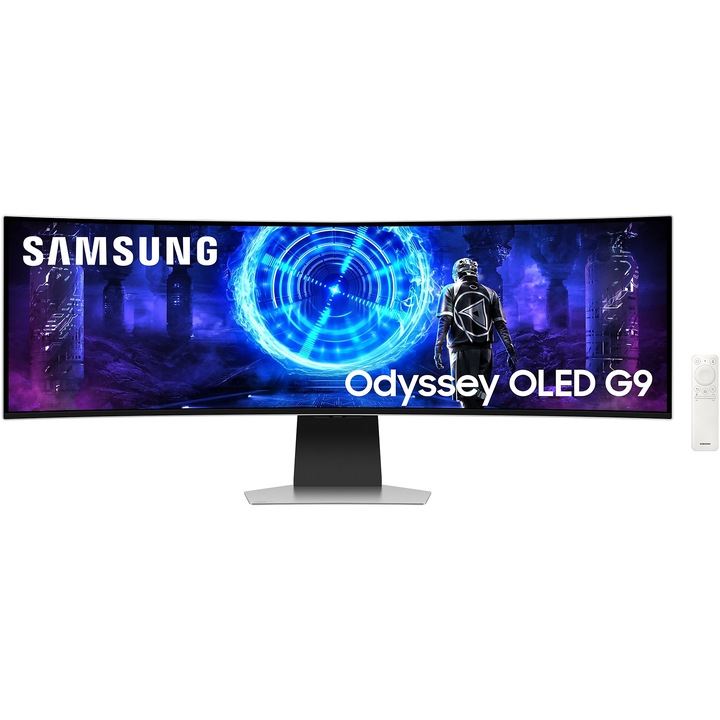 Samsung Odyssey OLED G9 G95SD LS49DG950SUXDU ívelt gaming monitor, 1800R, 49", Dual QHD, 0,03 ms, 240 Hz, FreeSync Premium Pro, G-Sync kompatibilis, HDR10+, fehér