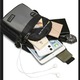 Многофункционална мъжка чанта за през рамо, Crossbody, водоустойчива и против кражба, бизнес лек дизайн, порт за слушалки, добре разделени, размери 30x16x7 см, черно/сиво