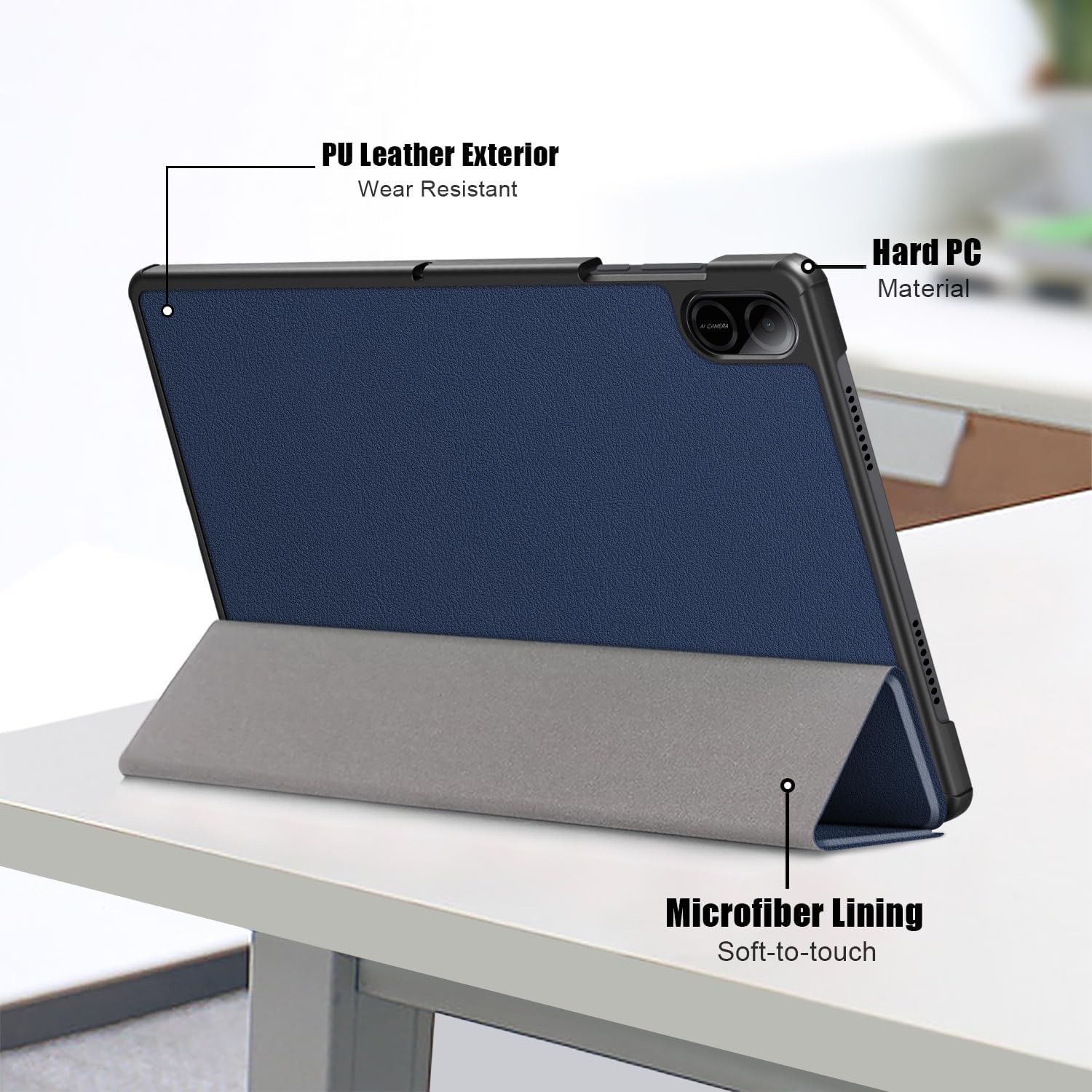 Husa pentru Honor Pad X8a tip stand functie sleep/wake-up protectie 360 - Albastru