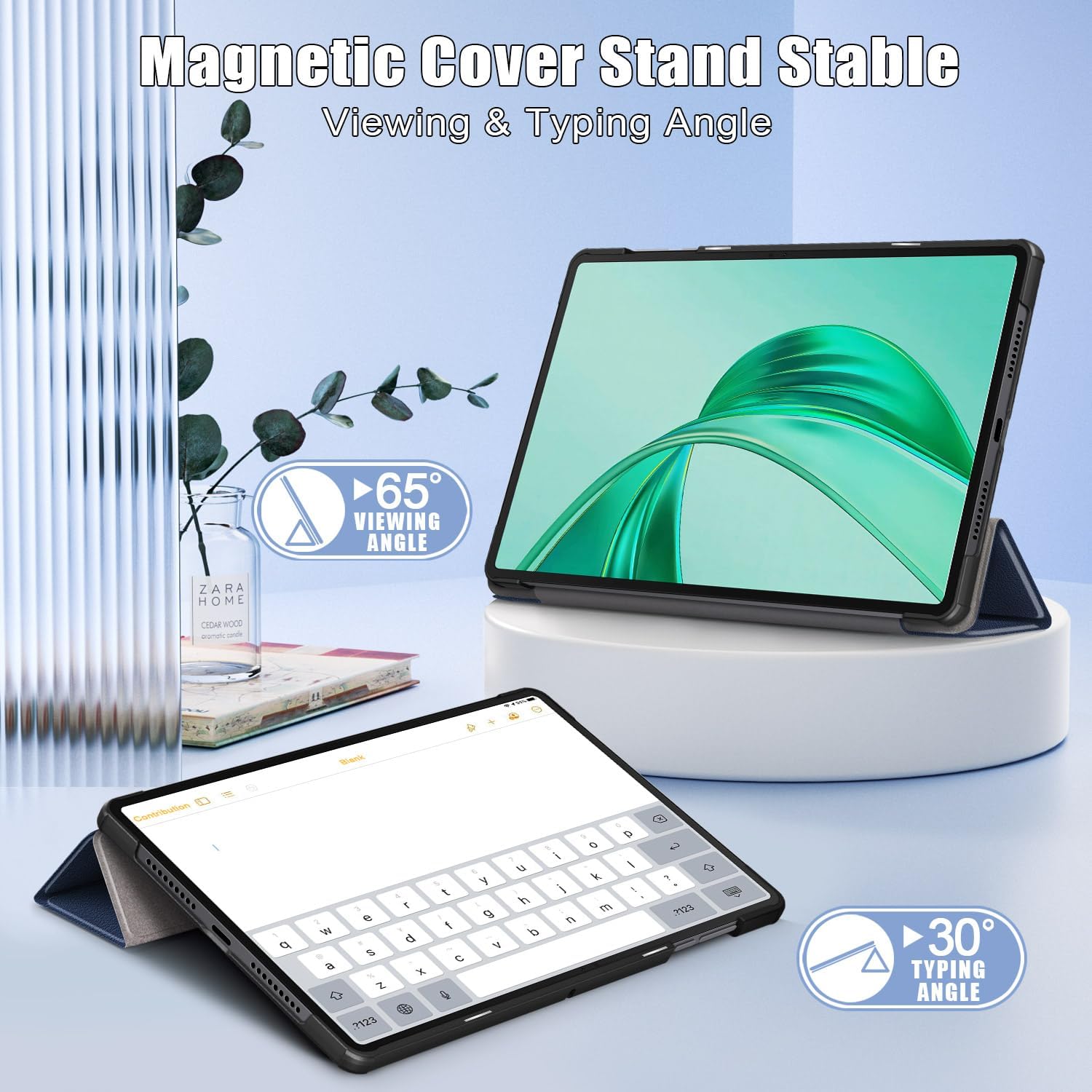 Husa pentru Honor Pad X8a tip stand functie sleep/wake-up protectie 360 - Albastru