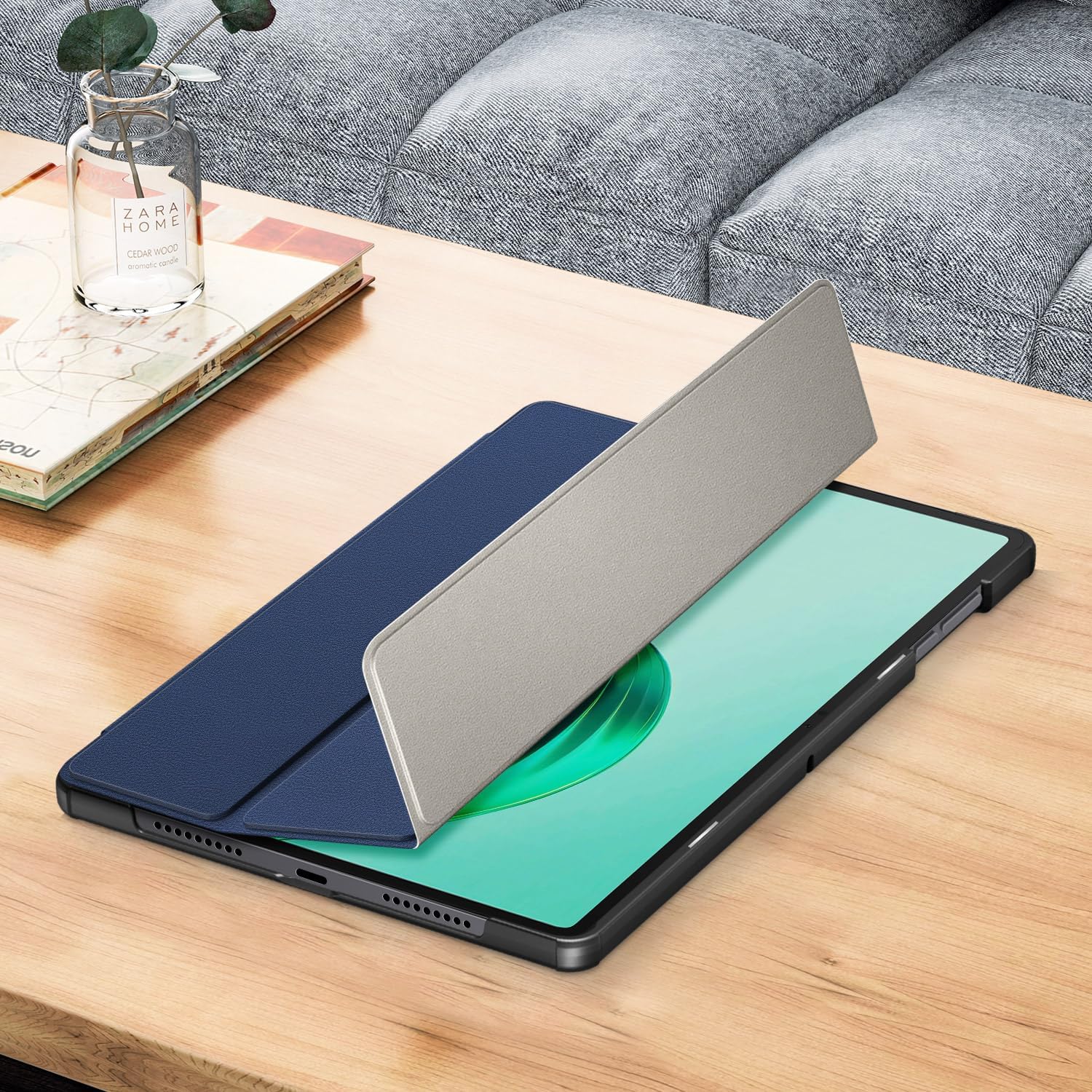 Husa pentru Honor Pad X8a tip stand functie sleep/wake-up protectie 360 - Albastru