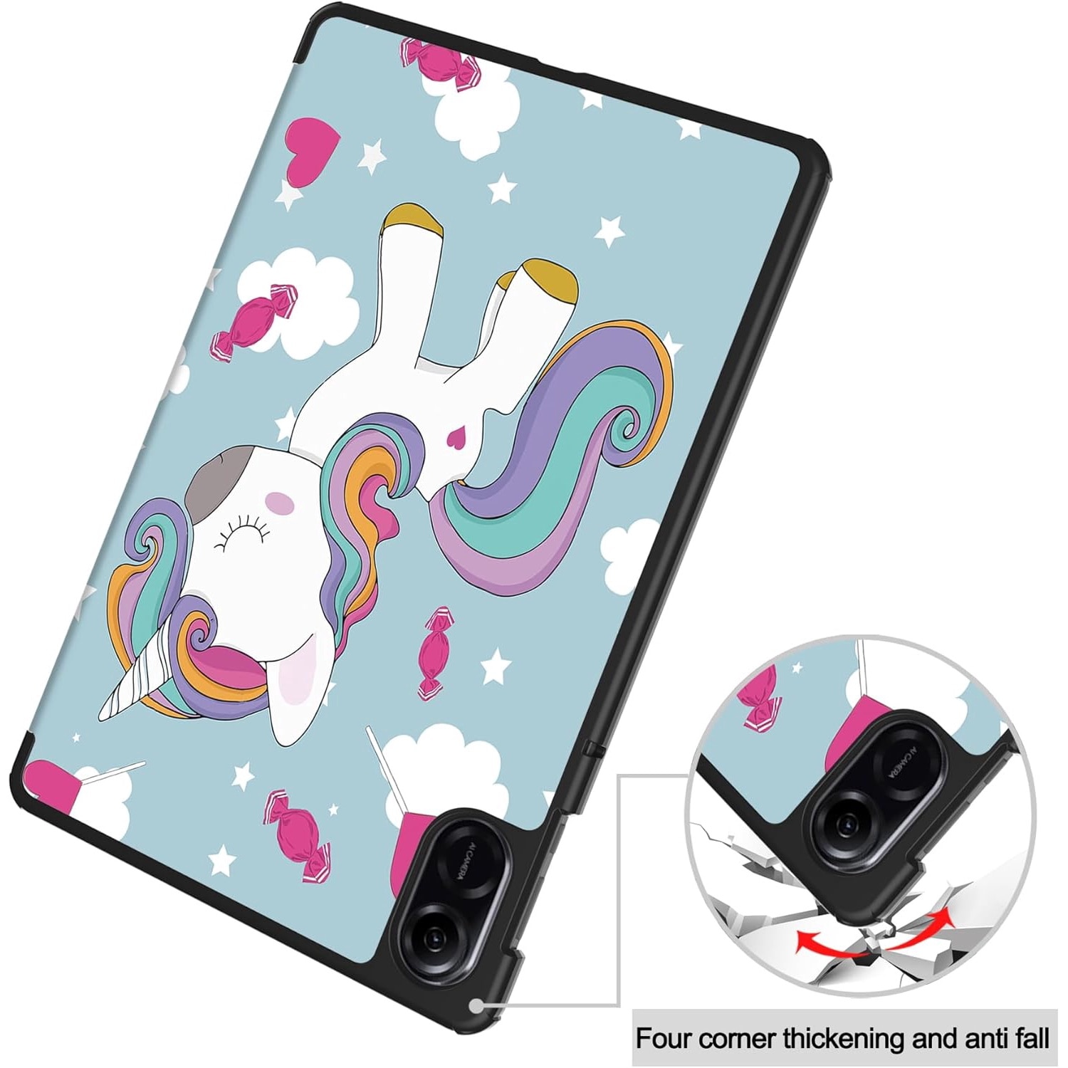 Husa pentru Honor Pad X8a tip stand functie sleep/wake-up protectie 360 - Unicorn