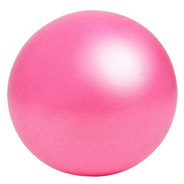 Комплект фитнес топка - мини пилатес топка за йога, физиотерапия, разтягане и стабилност, розова, 25 см