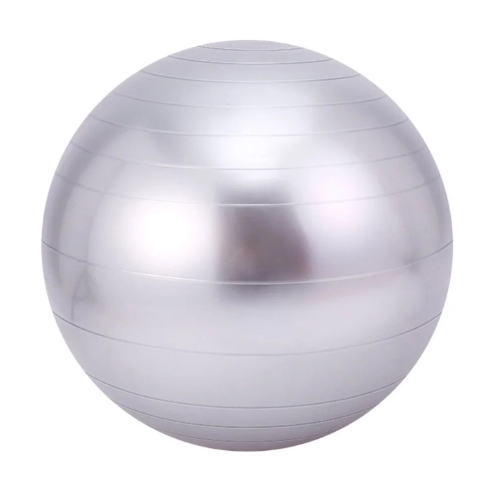 Фитнес топка против експлозия и нехлъзгане, 55 см, сребриста