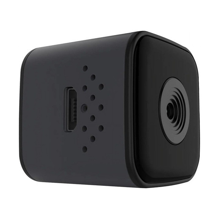 Мини уеб камера, SQ28, 1080P, Водоустойчива, 90 минути автономия, Поддържа 128G TF карта