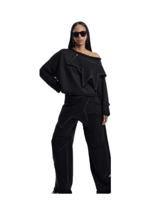 Compleu dama BUKEZY, Steaua decorativa, Negru, L