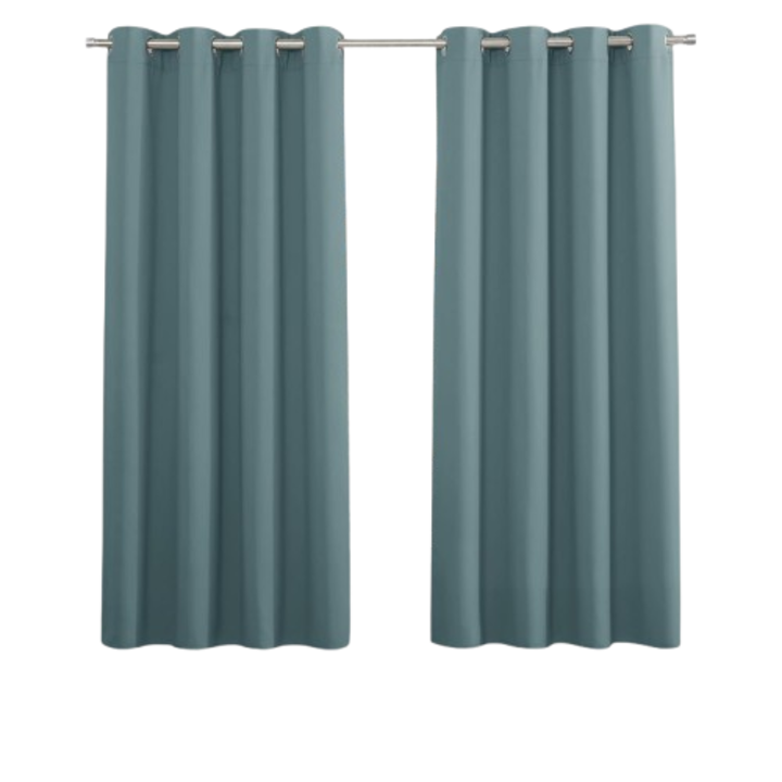 2 db PONY DANCE függöny szett, gyűrűkkel, átlátszatlan, hővédő, 140 x 245 cm, Arctic Blue