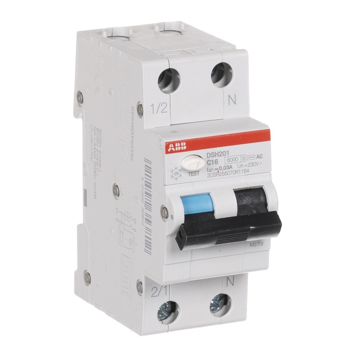 Disjunctor modular ABB, diferential P+N, 16A, 2P