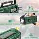 Radio meteo de urgenta，Folixs®，lanterna LED，4 moduri de incarcare，manivela si energie solara，USB incarcat, Afisaj LCD，AM/FM/NOAA，alarma SOS，Impermeabil，Cu ceas cu alarma，Pentru camping, calamitati, cutremure, razboi，powerbank 10000 mAh，verde