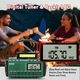 Radio meteo de urgenta，Folixs®，lanterna LED，4 moduri de incarcare，manivela si energie solara，USB incarcat, Afisaj LCD，AM/FM/NOAA，alarma SOS，Impermeabil，Cu ceas cu alarma，Pentru camping, calamitati, cutremure, razboi，powerbank 10000 mAh，verde