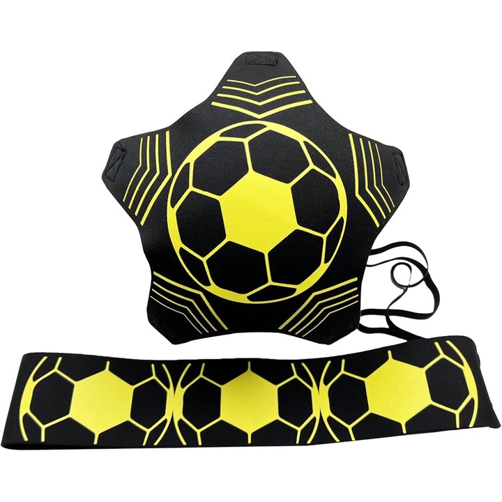 Futball edzőöv, állítható, 61cm - 91cm, 5 karmos, nylon, sárga