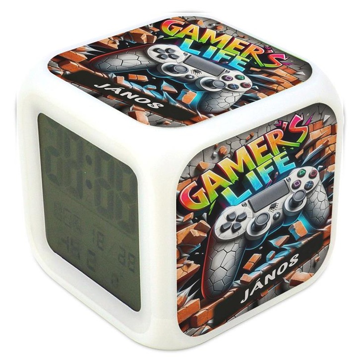Ceas desteptator cu lumina care schimba culoarea Gamer's Life Janos