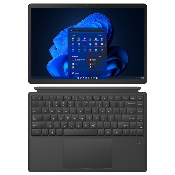 Ninkear T40 2 az 1-ben laptop, 14 hüvelykes IPS érintőképernyő 1920x1200, Intel N100, 16 GB RAM, 512 GB SSD, levehető RGB billentyűzet, USB-C