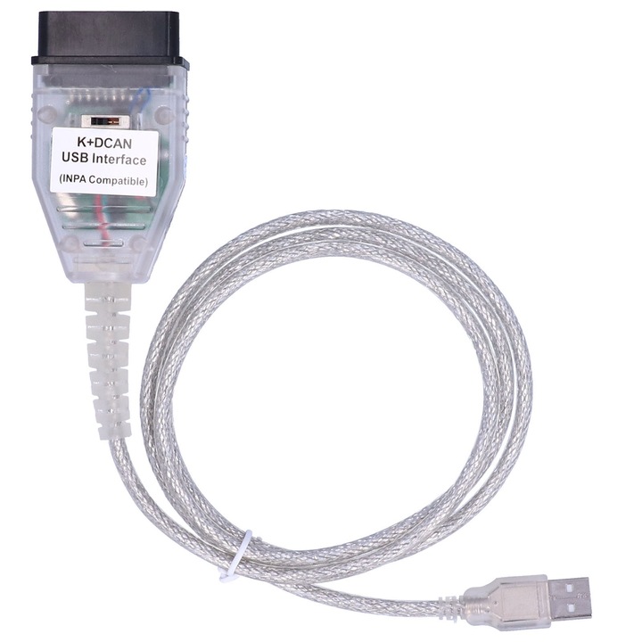 OBD диагностичен кабел 12-24V, за автомобили, бял