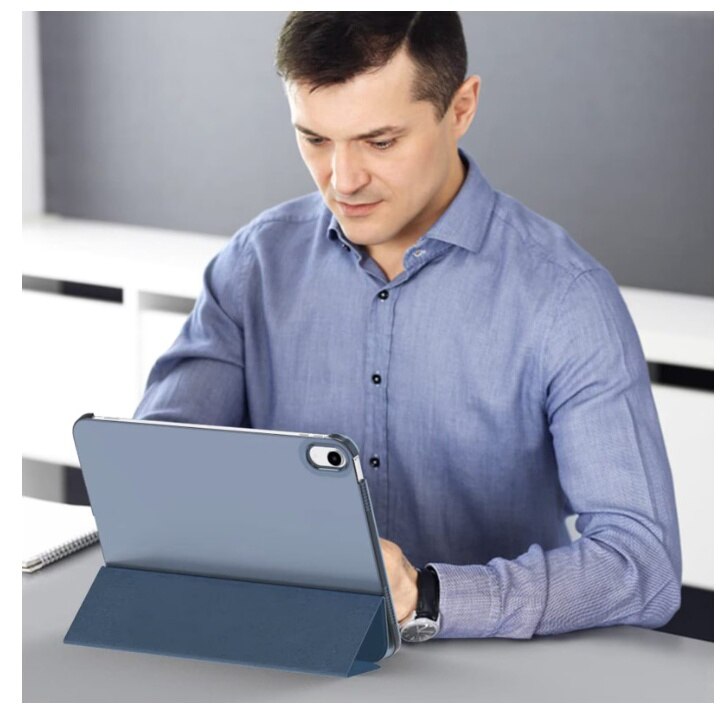 Husa tableta pentru iPad 10, 10.9 inchi (2022)， functia trezire/somn, cu functie stand, carrlinechoo®, Bleumarin