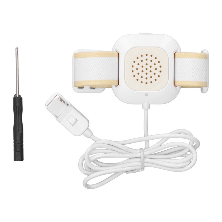 Alarma enurezis pentru copii, portabila, cu vibratii si lumini, pentru copii, alb