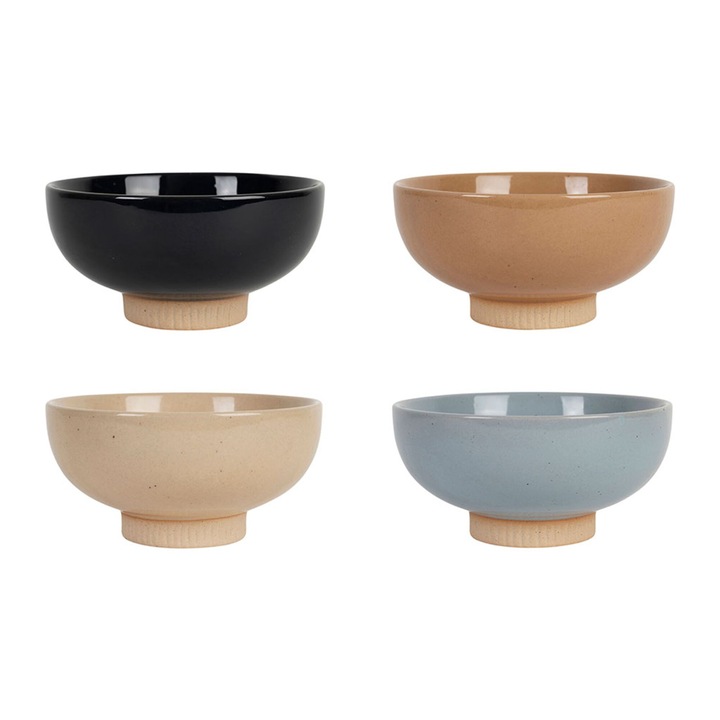 Set de 4 boluri din teracota multicolore de 370 ml - Ekume
