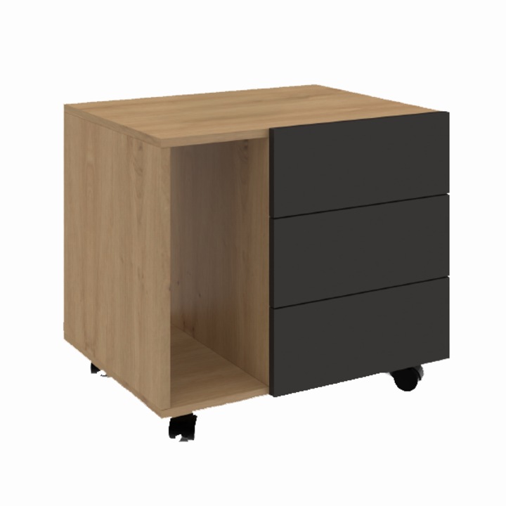 Comoda, 63x50x61 cm, stejar Arlington Maro/Gri