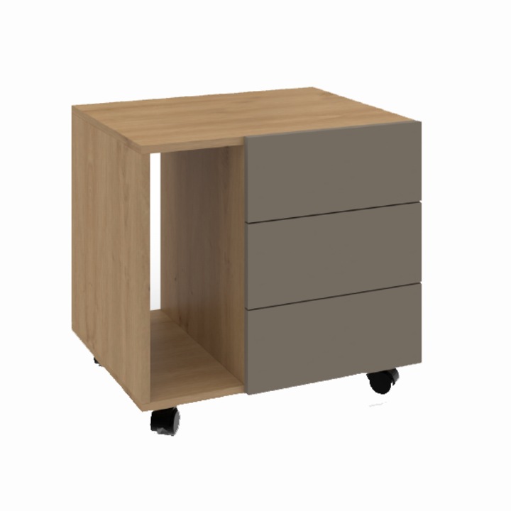 Comoda, 63x50x61 cm, stejar natural Arlington Maro/Gri