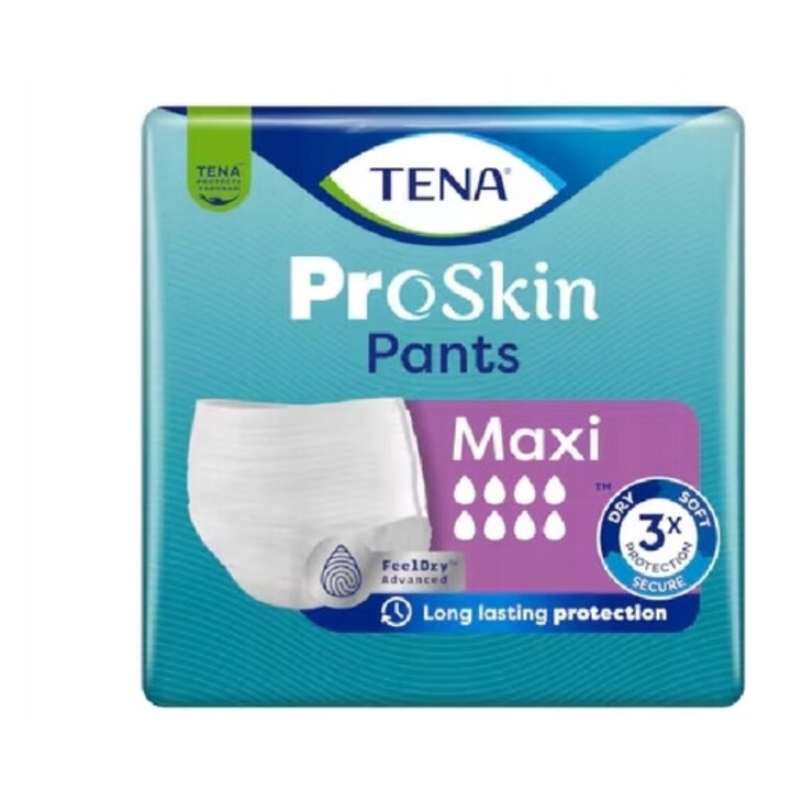 Lenjerie absorbanta Tena Maxi XL, set 10 bucati, alb, adulti