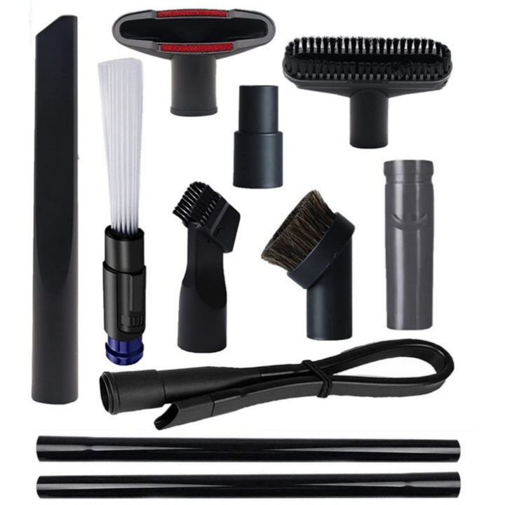 Set 10 Accesori, Pentru Aspiratoare Karcher WD2 WD3 WD3P WD4, Samsung, Bosch, Rowenta, Panasonic, Adaptoare incluse, Vanaxalife®, Negru