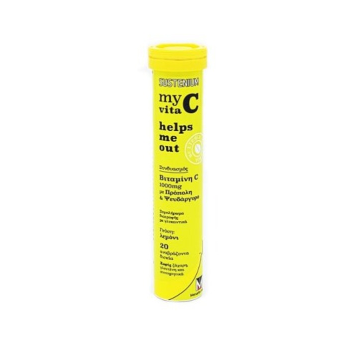 Sustenium My Vita C, 1000mg, cu Propole si Pseudargyros, gust de lamaie