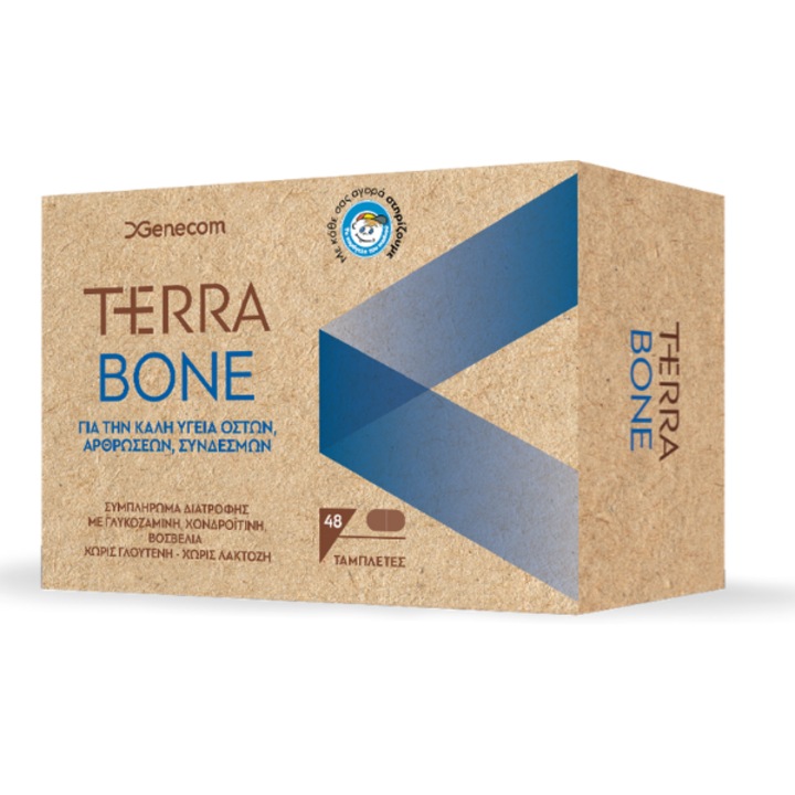 Genecom Terra Bone 1000mg, supliment pentru sanatatea oaselor, 48 tablete, multivitamine