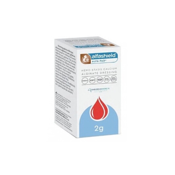 Pansament din alginat de calciu, Alfashield Hemo-Stasis, 2g