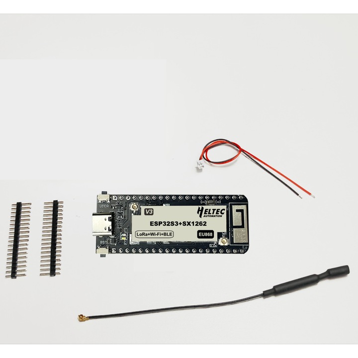 HTIT-WSL развойна платка, ESP32-S3FN8, LoRa SX1262, Wi-Fi, Bluetooth, 433MHZ V3 пружина, 58.08x22.6x8.2mm