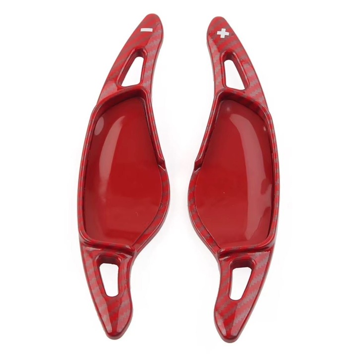 Set Extensii Padele Volan Schimbator Viteze, Compatibile cu BMW 3 Seria G20, 5 Seria G30, 6 Seria G32, 7 Seria G11, 8 Seria G14, X3 G01, X4 G02, X5 G05, X6 G06, X7 G07, M5 F90, 2017-2025 – Aspect Carbon Rosu