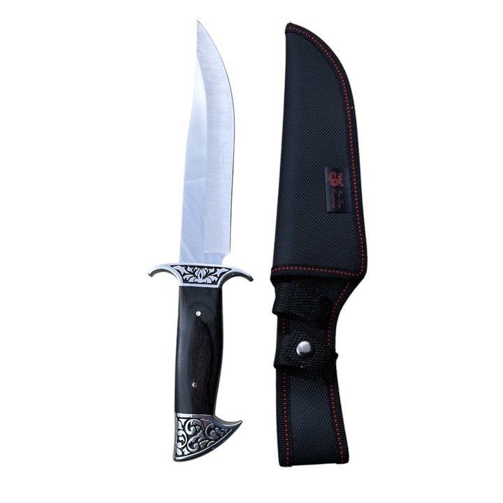 Cutit profesional de vanatoare KAVI ONE, cu husa, lama fixa din otel inoxidabil 17.5 cm