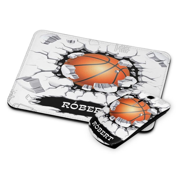 Mouse si mouse pad fara fir de baschet Robert