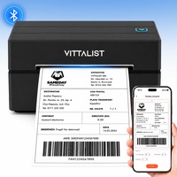 Imprimanta Termica pentru Etichete si AWB-uri 100x150 mm VITTALIST®, Compatibila Etichete Format A6, Portabila, 203 DPI, Viteza printare 15 cm/s, Fara Cerneala/Toner, Conectare Bluetooth si USB, Compatibila iOS / Android / Windows / MacOS, Negru