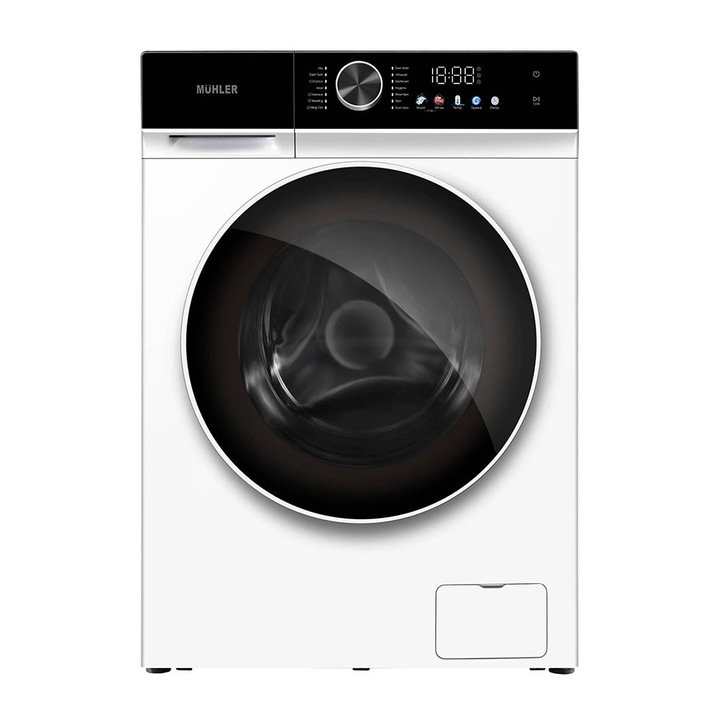 Mașină de spălat rufe Muhler DDWM1012WA, 10 kg, 1200 rpm, actionare directa, Alb