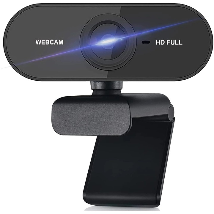 Уеб камера, Вграден микрофон, Множествена съвместимост, 1080P, USB