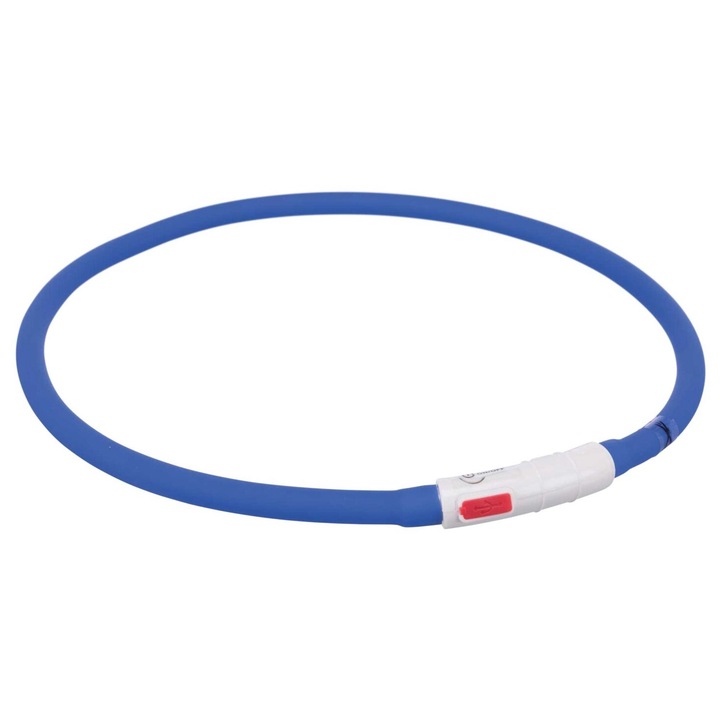Zgarda, Trixie, Cu Led, Incarcare USB, XS-XL: 70 cm/10mm, Albastru, 12642