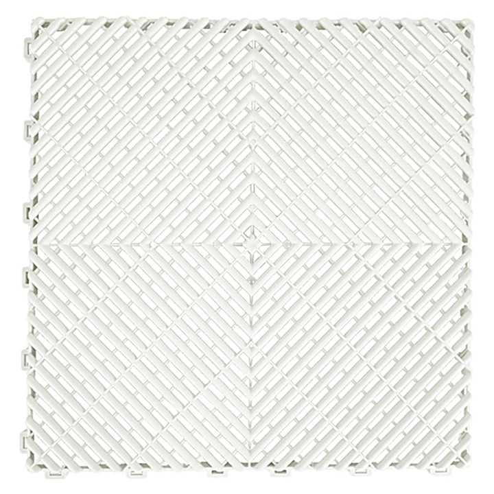 Модулен вентилиран под за съхранение в гараж Бял