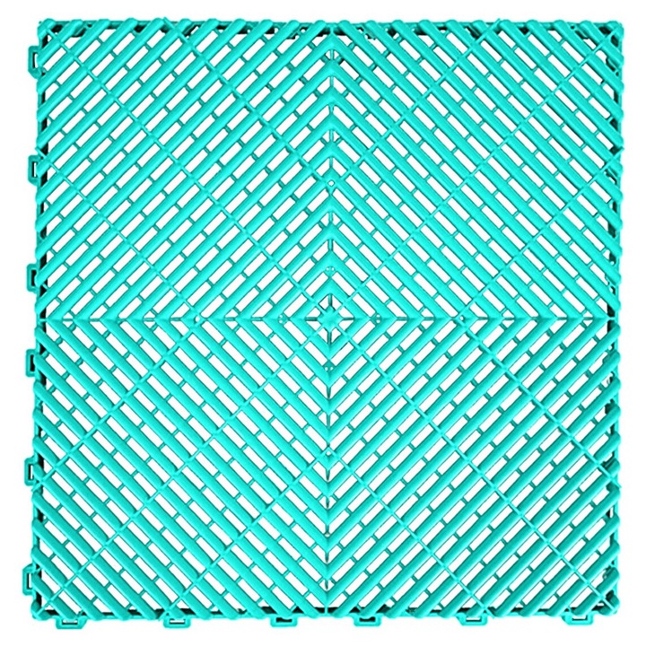 Модулен вентилиран под за съхранение в гараж Тюркоаз