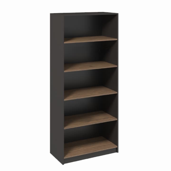 Irodai polcrendszer 80x40x200 cm, natúr Carini dió és grafit