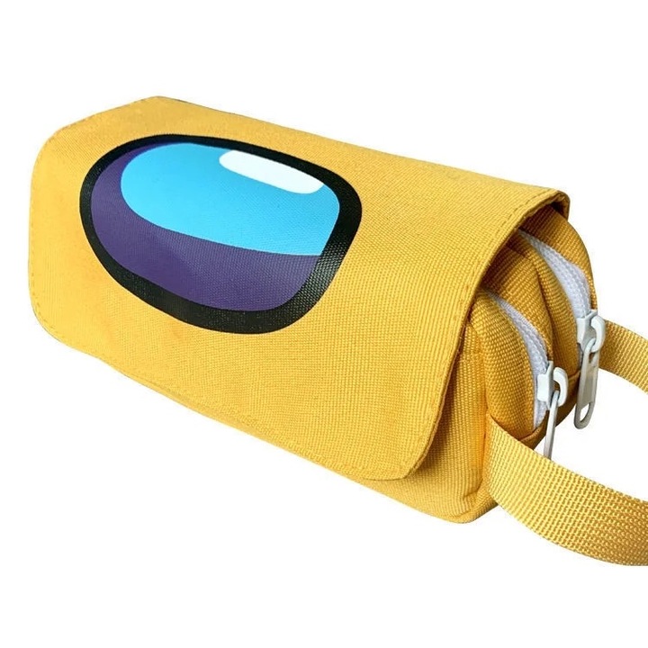 Многофункционален моливник, червен, голям капацитет, издръжлив материал, с цип, за всички възрасти