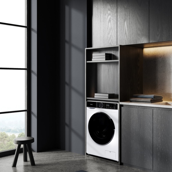 Masina de spalat rufe Samus WSADI-12143, 12 kg, 15 programe, Motor inverter, 1400 rotatii, Clasa energetica A, Afisaj electronic, Programe speciale: Abur, Blugi, Pilote, Eliminare par de animale, Tesaturi copii, Alb