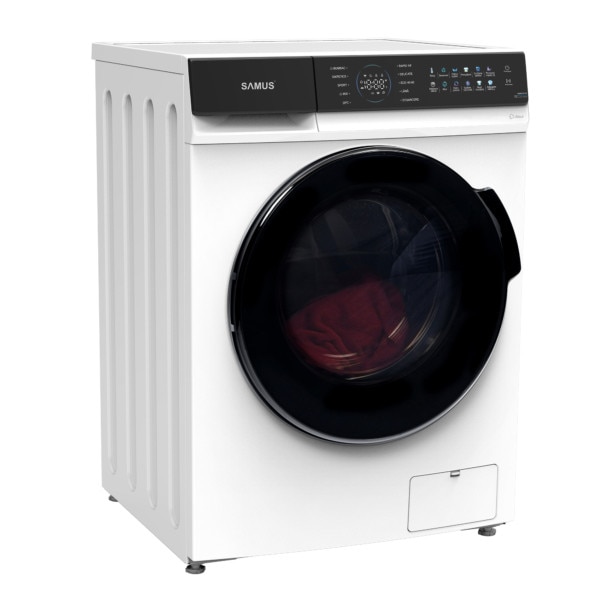 Masina de spalat rufe Samus WSDKI5-10144, 10 kg, 11 programe, Motor inverter, 1400 rotatii, Clasa energetica A, Display Led color, Spalare nocturna, Nivel murdarie, Extra-clatire, Extra-putere, Amanare sfarsit program, Spalare cu aburi, Alb