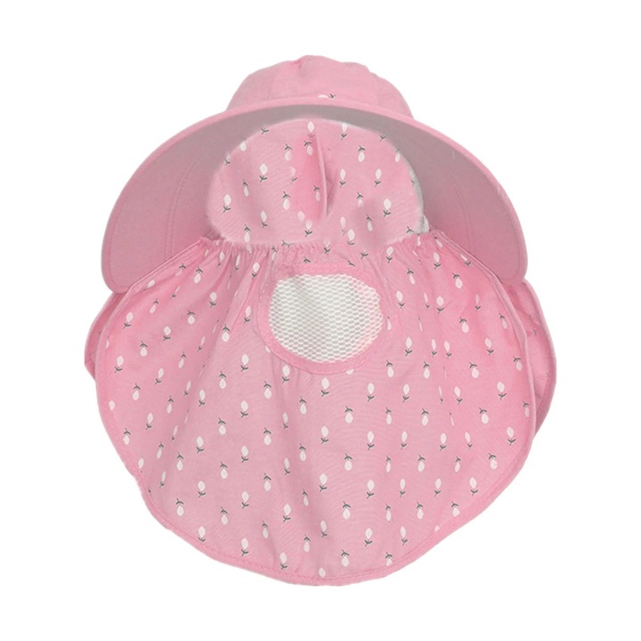 Дамска шапка за слънце, дизайн шал, флорален принт, слънцезащита, 55x60см