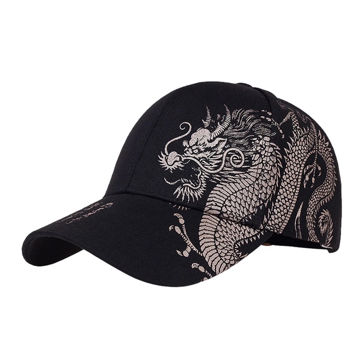 Унисекс бейзболна шапка, дизайн на китайски дракон, слънцезащита, 56x58см