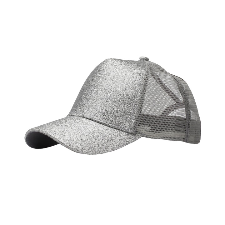 Дамска шапка, масивна, с отвор за опашка, слънцезащита, полиестер, 52-58см