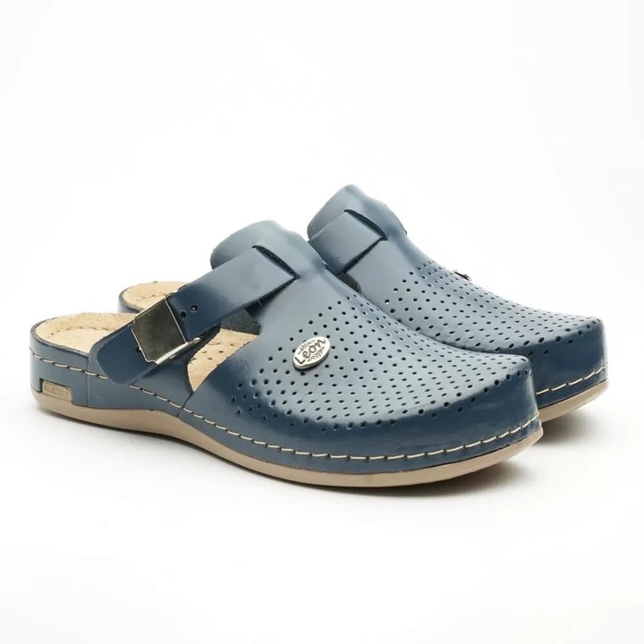 Saboti medicali, de dama, din piele, bleumarin, Leon 950 38