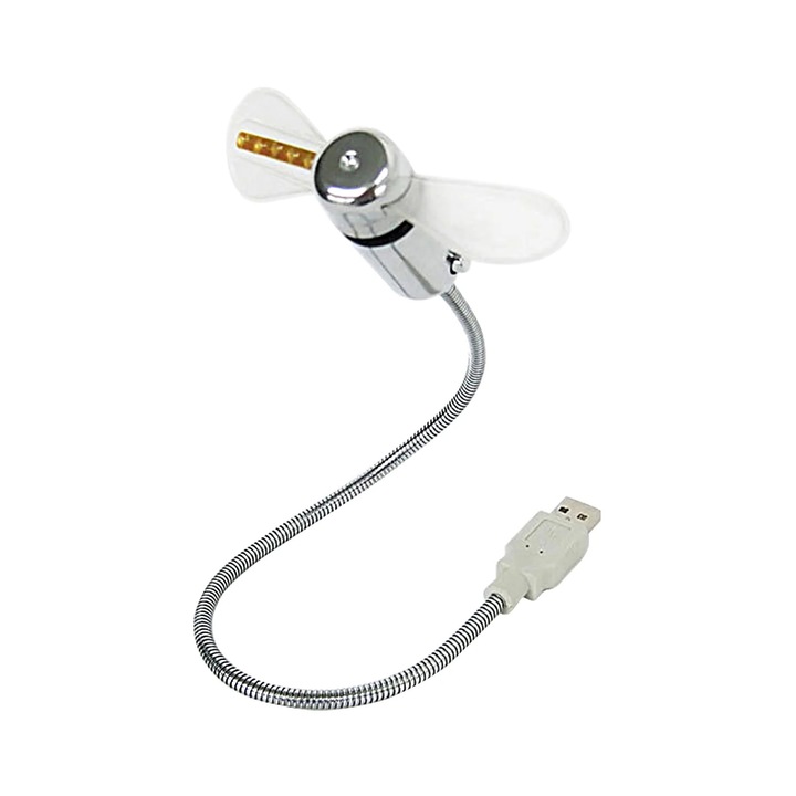 USB вентилатор, 40см, ABS, декоративен, безшумен